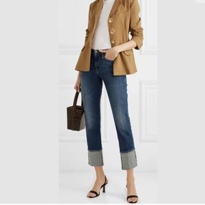 FRAME Le High Straight Big Cuff Jeans Crop Ankle